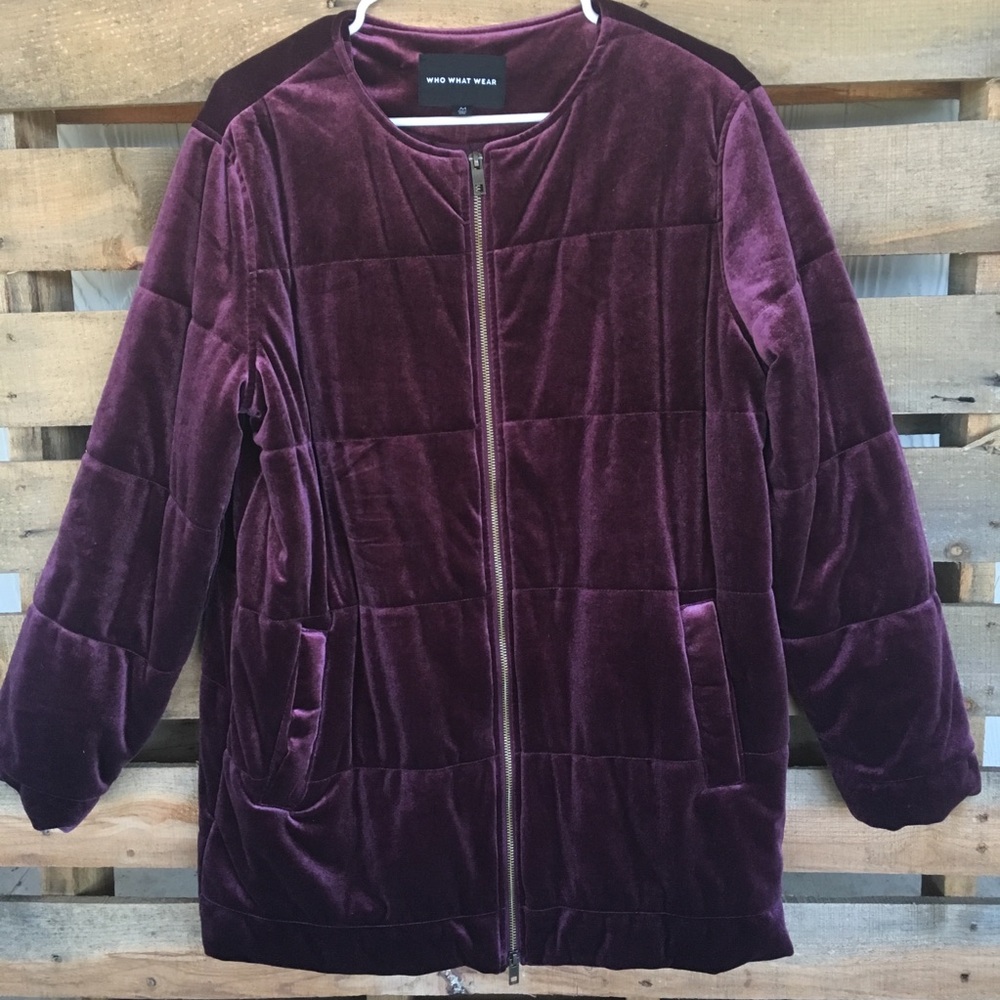😇 Who What Wear Velvet Winter Coat